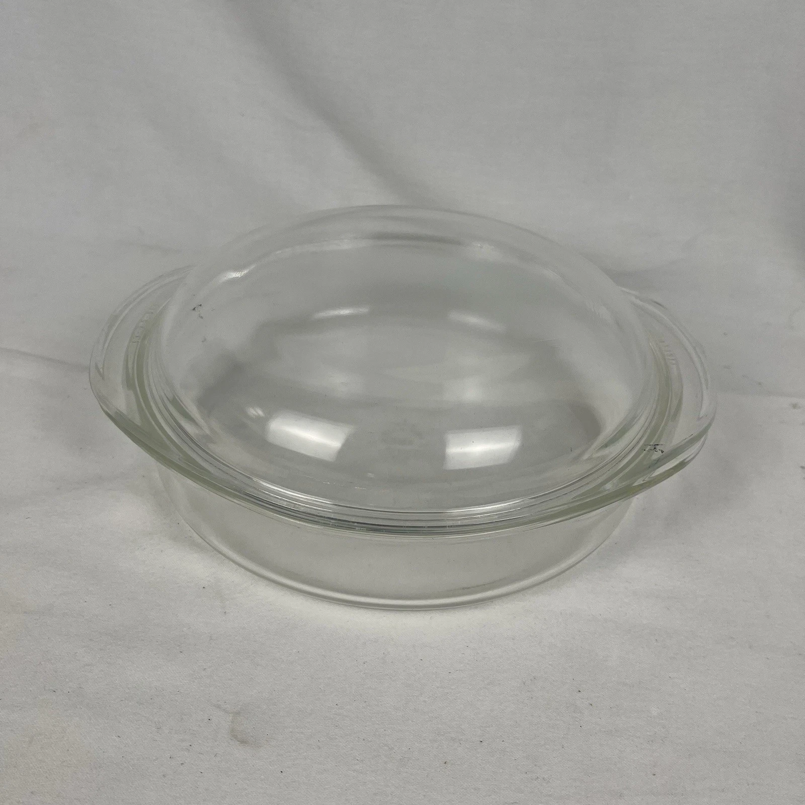 Vintage PYREX 221 Round 8" Clear Layer Cake Pie Pan Deep Ovenware Glass USA