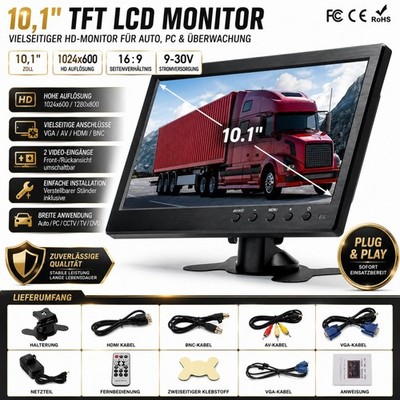 PC Monitor Mini Fernseher 10,1 Zoll LCD Display mit HDMI VGA AV BNC Anschlüssen