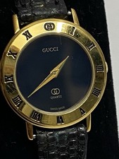 Vintage 90's GUCCI 3001 L Black Dial 26mm Women's Quartz Watch Parts Or Repair
