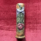 Weller Woodcraft Flemish Rose in a Ribbon Rustic Floral Art Pottery Vase No Rsv