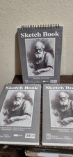 Lot Of 3 Premium 120gsm Sketch Book - 9"x12" Spiral Drawing Pad 100 Sheets Ea