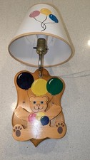 Playmill of Maine Wall Mounted Child's Room Working Wooden Teddy Bear Lamp