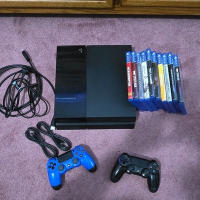 PS4 Slim 500GB Bundle 2 Controllers Spider Man RDR2 Ghost Tsushima + Games