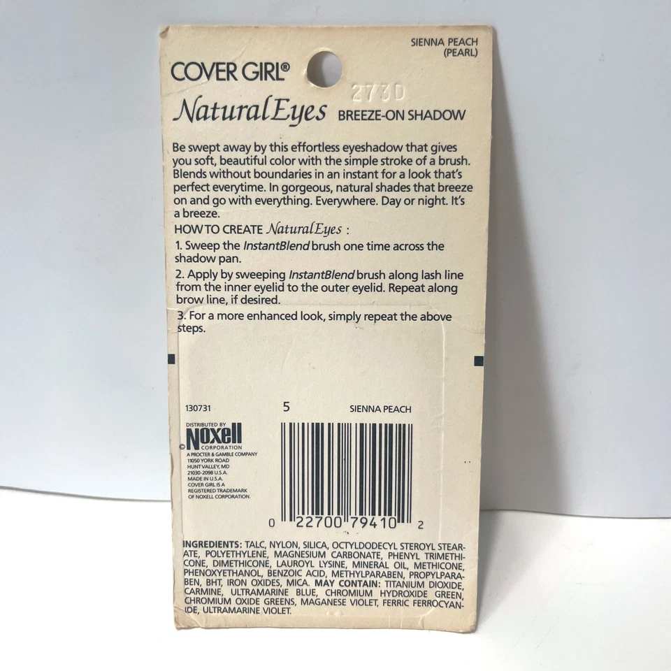 COVERGIRL NWT VTG Natural Eyes Breeze On Shadow Sienna Peach 5 - Image 2 of 4