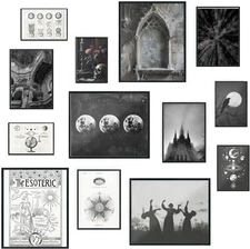 Fardes Gothic Decor for Wall Aesthetic, Goth Home Gallery Art 