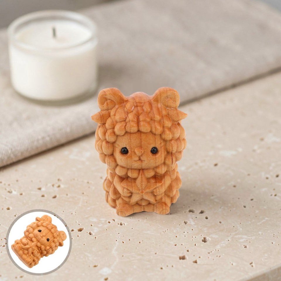 2pcs Chinese Zodiac Goat Statue, Mini Wooden Animal Figurines | eBay ...