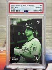 2025 Topps Black & White Nick Kurtz /99 Green Rookie. PSA 10. Color Match #004