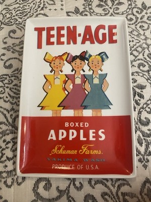 Retro Rosanna Ceramic Tray Teenage Boxed Apples Schuman Farms Yakima Washington