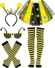 Complete Light-Up Bee Costume with Tutu, Headband, and Accessories for Ladies