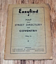 Vintage Street Map and Directory of Coventry Local History PB book booklet RARE
