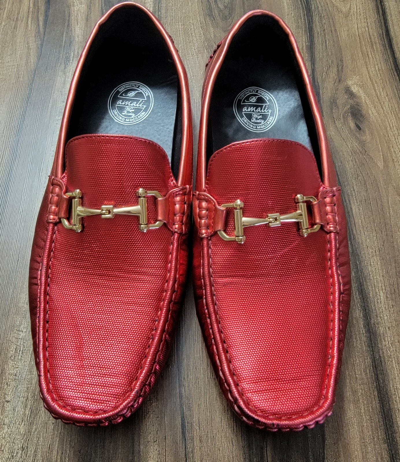 Amali Men's 13 Red Driving Moccasin 