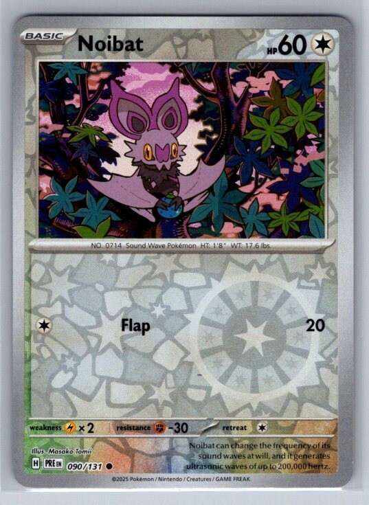 Noibat 090/131 Reverse Holo NM Prismatic Evolutions Pokemon TCG