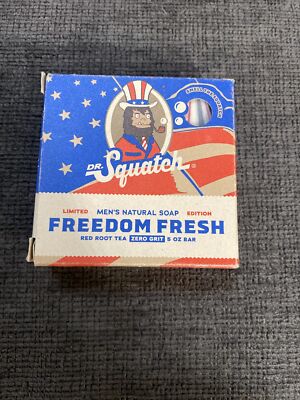 Dr. Squatch Freedom Fresh Limited Edition Red, White, & Blue Rare Mens Bar Soap