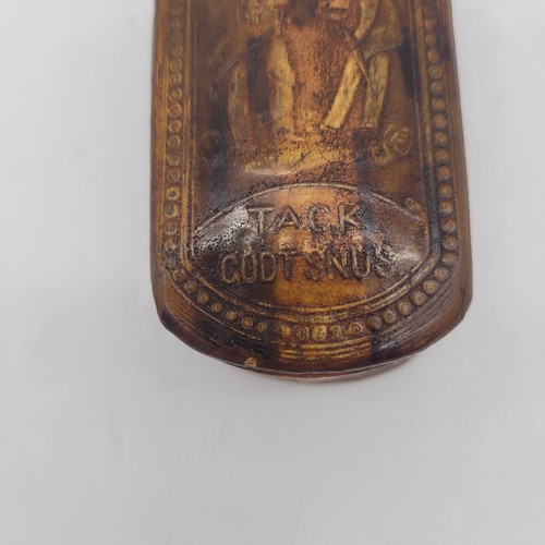 Antique Norwegian Handcarved Wooden Snuff Box TAG EN PRIS, TACK GODT SNUS - Picture 11 of 12