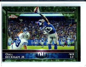 Odell Beckham Jr 2015 Topps Chrome Camo Refractor # 18 D # 123/499 The Catch !