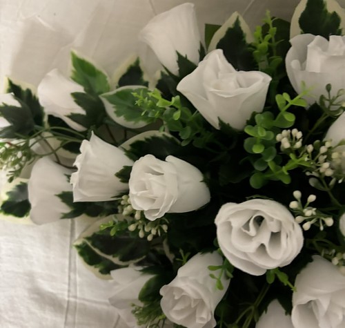 Top table Arrangement Decoration Artificial Wedding Flowers All White roses Gyp - Picture 22 of 24