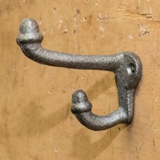 Small Cast Iron Coat Hook Hat Key Towel Robe Hanger Antique Style