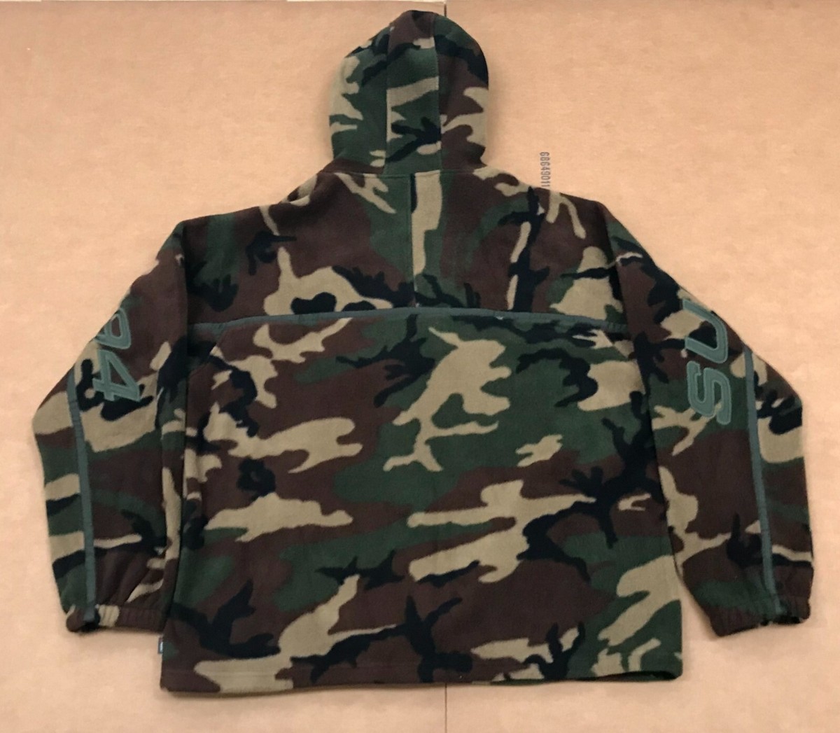 FW19 SUPREME POLARTEC FLEECE HALF ZIP HOODED SWEATSHIRT WOODLAND