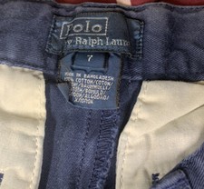 Boys Classic Chino Polo Pants Size 7 Navy Blue
