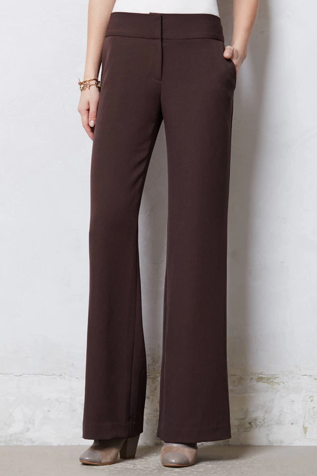 Calça Elevenses Kirby pernas largas tamanhos 4 cor marrom nova com etiqueta Anthropologie