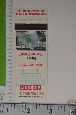 Matchbook Cover Ramada Inn Aqua Marine Lodge Avon on the Lake Ohio Hotel Lx5