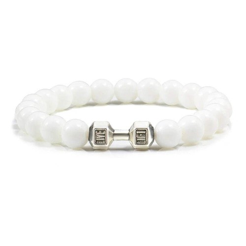 Gym Dumbbells Beads Bracelet Natural Stone Barbell Energy Weights Bracelets for - Picture 123 of 123