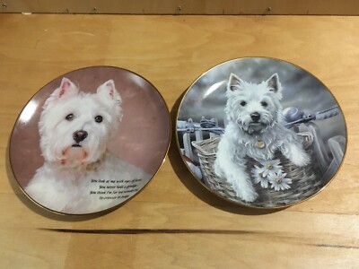 2 West Highland Terrier Collector Plates by Paul Doyle Danbury Mint Now let's se