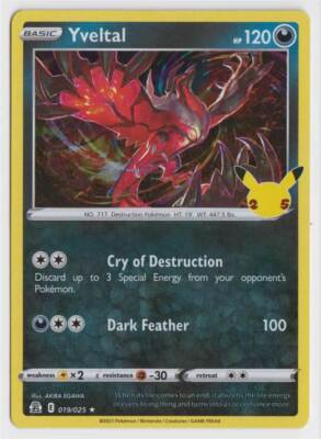Pokemon Celebrations 25th Anniversary Holo Rare Yveltal 019/025 | eBay