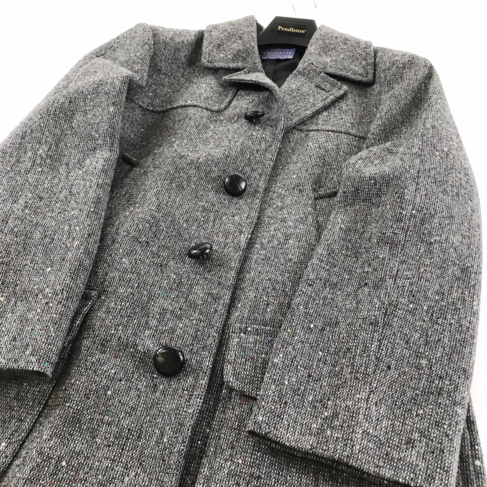 burton top coat tweed wool pockets sport euc jacket
