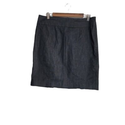 Ann Taylor LOFT Tailored Pencil Dark Blue Two Slits  Skirt Size 12P  NWOT
