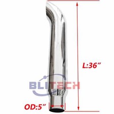Chrome 7 Od To 5 Od Curved Exhaust Stack Pipe 36 Inch Long 36 Length Tip Tube