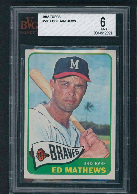 1965 Topps Eddie Mathews #500 BVG 6 EX-MT MILWAUKEE BRAVES