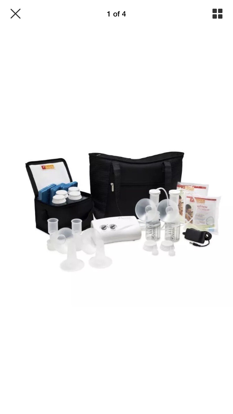 Ameda Finesse double electric breast pump system with Dottie