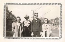 WWII Era Ephemera Photograph 1940s Navy Military Uniform Sailor Family 5"x3.5"