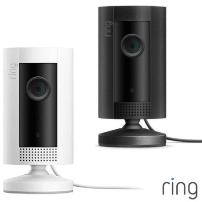 RING INNENKAMERA KOMPAKT PLUG-IN HD ÜBERWACHUNGSKAMERA ZWEI WEGE SPRECHEN SCHWARZ WEISS