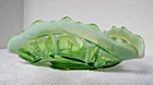 Pre-War Uranium Art Glass Glowing Green & White Opalescent Dish Vaseline MINTY!