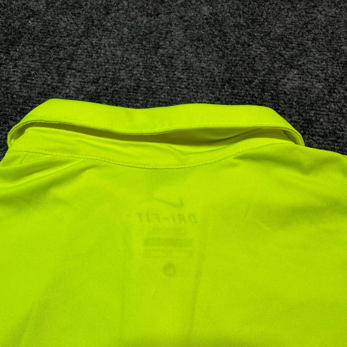 Nike Polo Shirt Boys Extra Large Neon Yellow Collared Short Sleeve