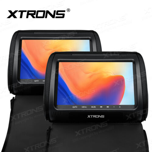 2PCS 9" Car Pillow Headrest Monitor Screen Game DVD Player HDMI /USB/SD/IR Black - Picture 1 of 12