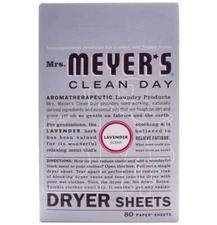 Mrs Meyers Dryer Sheets Clean Day Lavender - 80 Ct - EACH