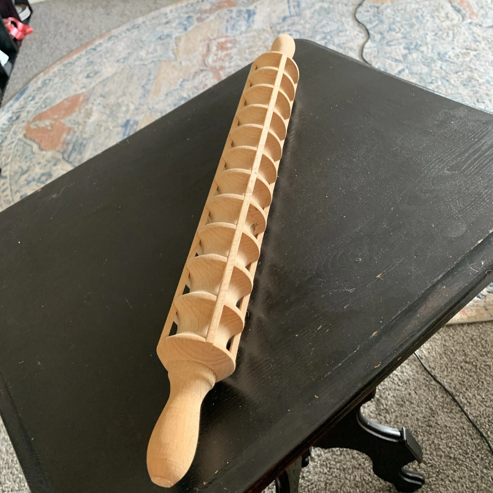 Vintage Wooden Ravioli Rolling Pin 13 sections 23 inches XLong Plain Springerle