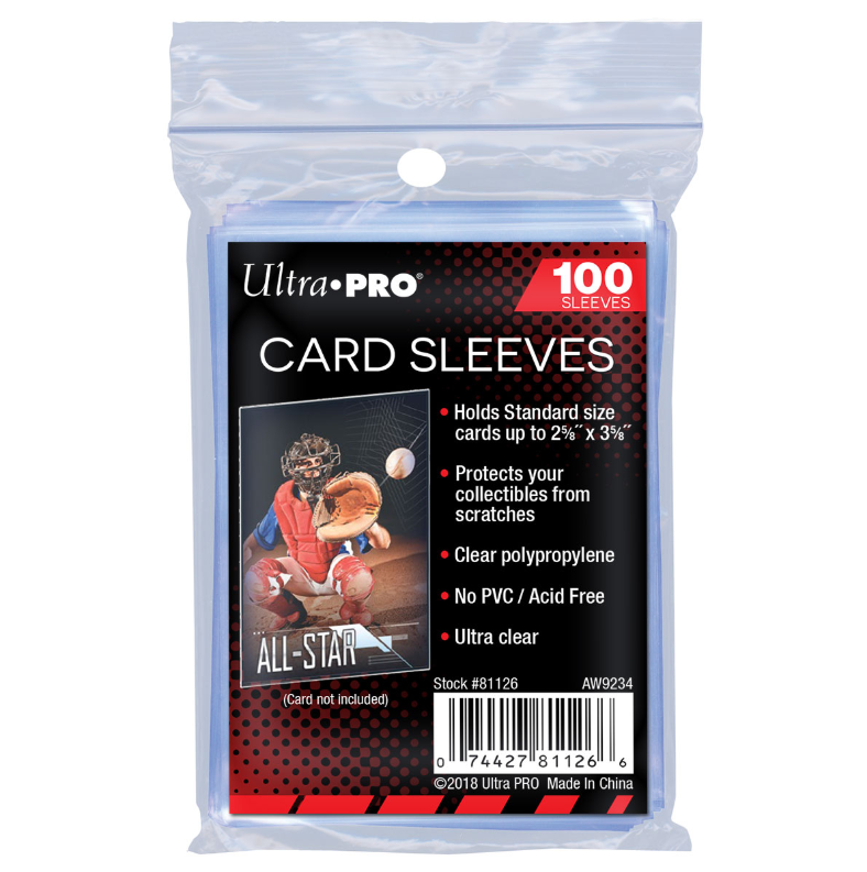 (100 Count Pack) Ultra Pro Trading Card Sleeves Zip Lock Pack - Crystal  Clear