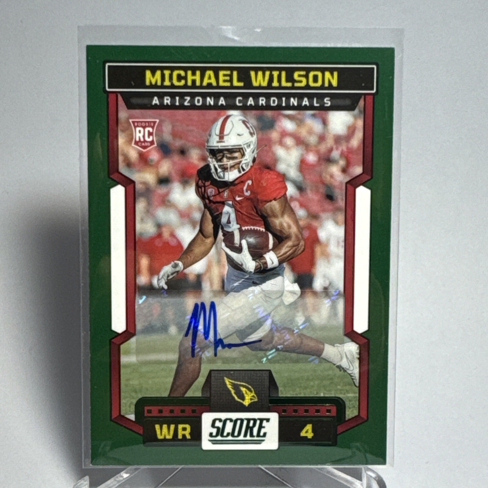 2023 Score Rookies Green Signatures Michael Wilson #362 Rookie Auto RC