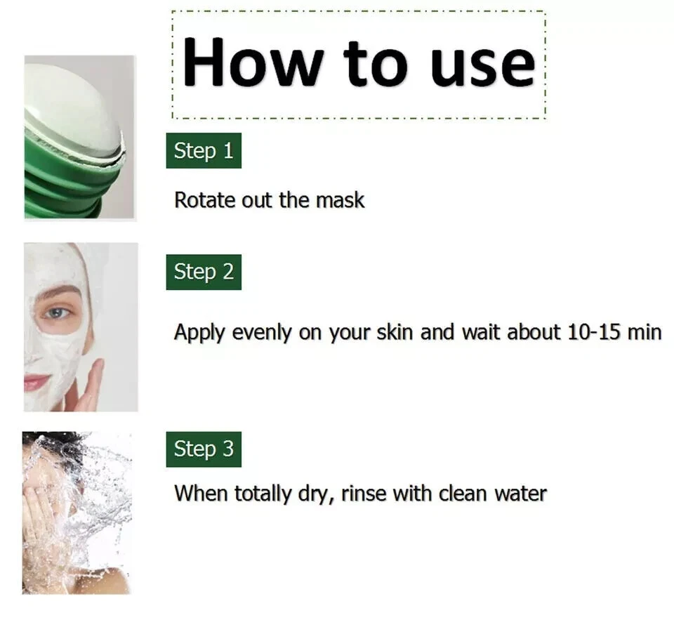 4 Green Tea Brightening Stick Facial Acne Blackhead Deep Pore Cleansing Mask - Image 2 of 4