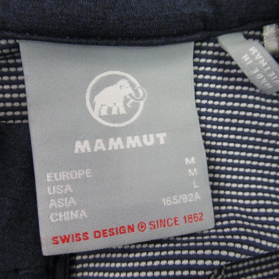 Mammut 衬衫女式中号短袖 Polo 1/4 拉链蓝色轻便 — 第 3/4 张图片