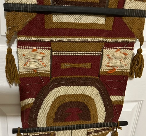 Don Freedman Style 70s Textile Tapestry Handwoven Beaded Wall MCM Hanging Art - Picture 18 of 24