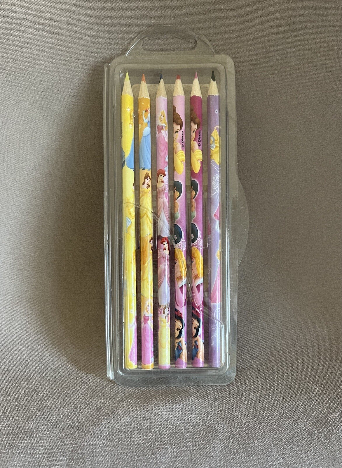 Pk Of SIX Disney Princess Multi-Colored Wood Pencils~For Ages 3+, New In Package