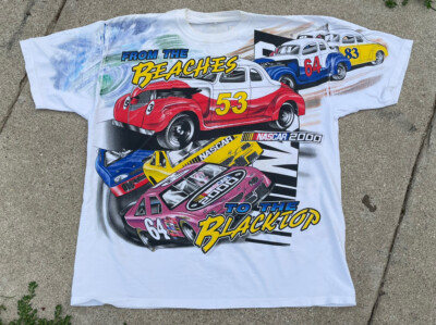 Vintage Y2K 2000 NASCAR Races From The Beaches To The Blacktop AOP 