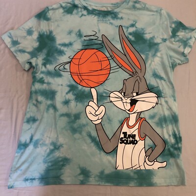 Space Jam A New Legacy 46-48/XL Bugs Bunny Tune Squad Tie Dye Basketball  T-Shirt