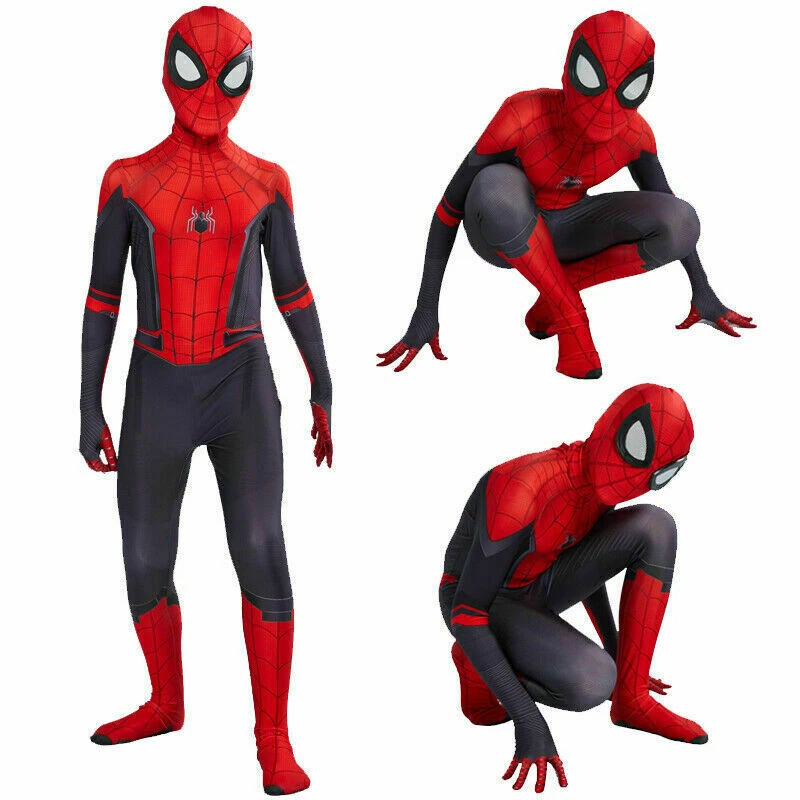 Peter Parker Spiderman Cosplay Costume Men&Kids Far From Home Halloween Jumpsuit - Image 2 of 4