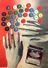 PUBBLICITA' 1940 OLIVETTI STUDIO 42 MACCHINA DA SCRIVERE TASTI COLORE IVREA